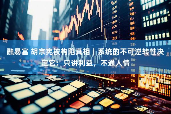 融易富 胡宗宪被构陷真相｜系统的不可逆转性决定它：只讲利益，不通人情