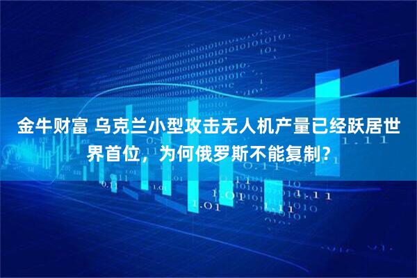 金牛财富 乌克兰小型攻击无人机产量已经跃居世界首位，为何俄罗斯不能复制？