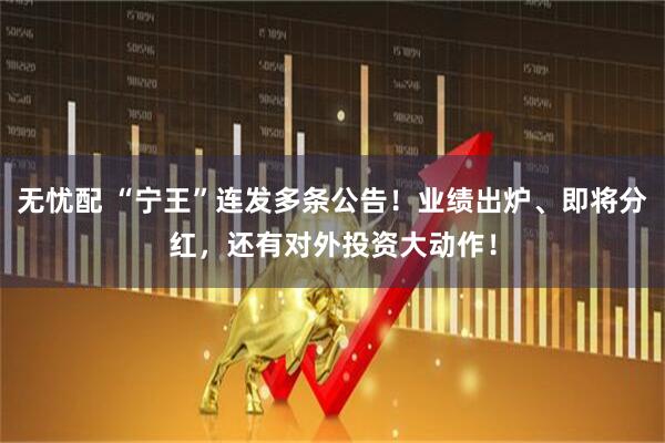 无忧配 “宁王”连发多条公告！业绩出炉、即将分红，还有对外投资大动作！